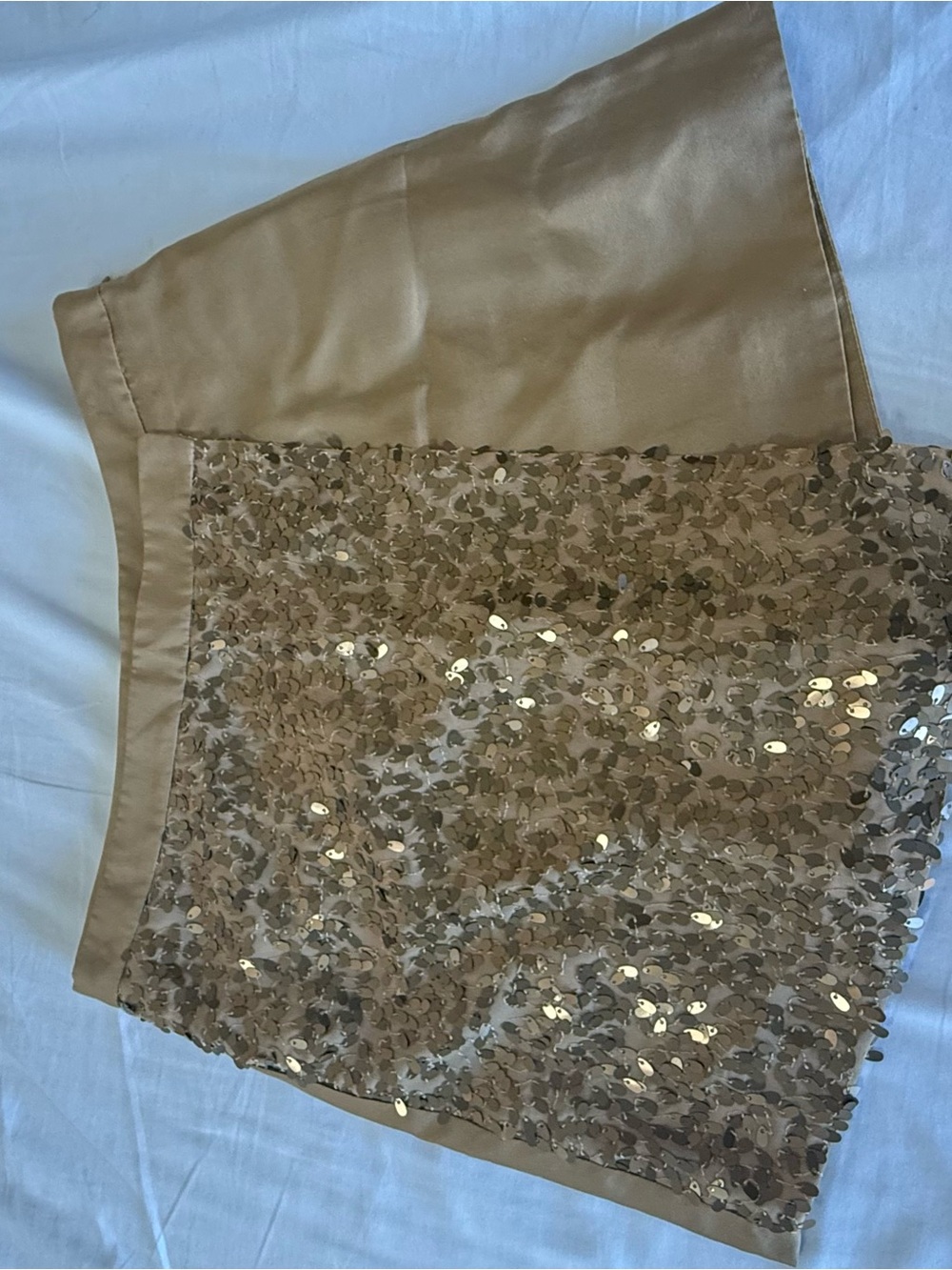 Tibi Gold Sequin Mini Skirt